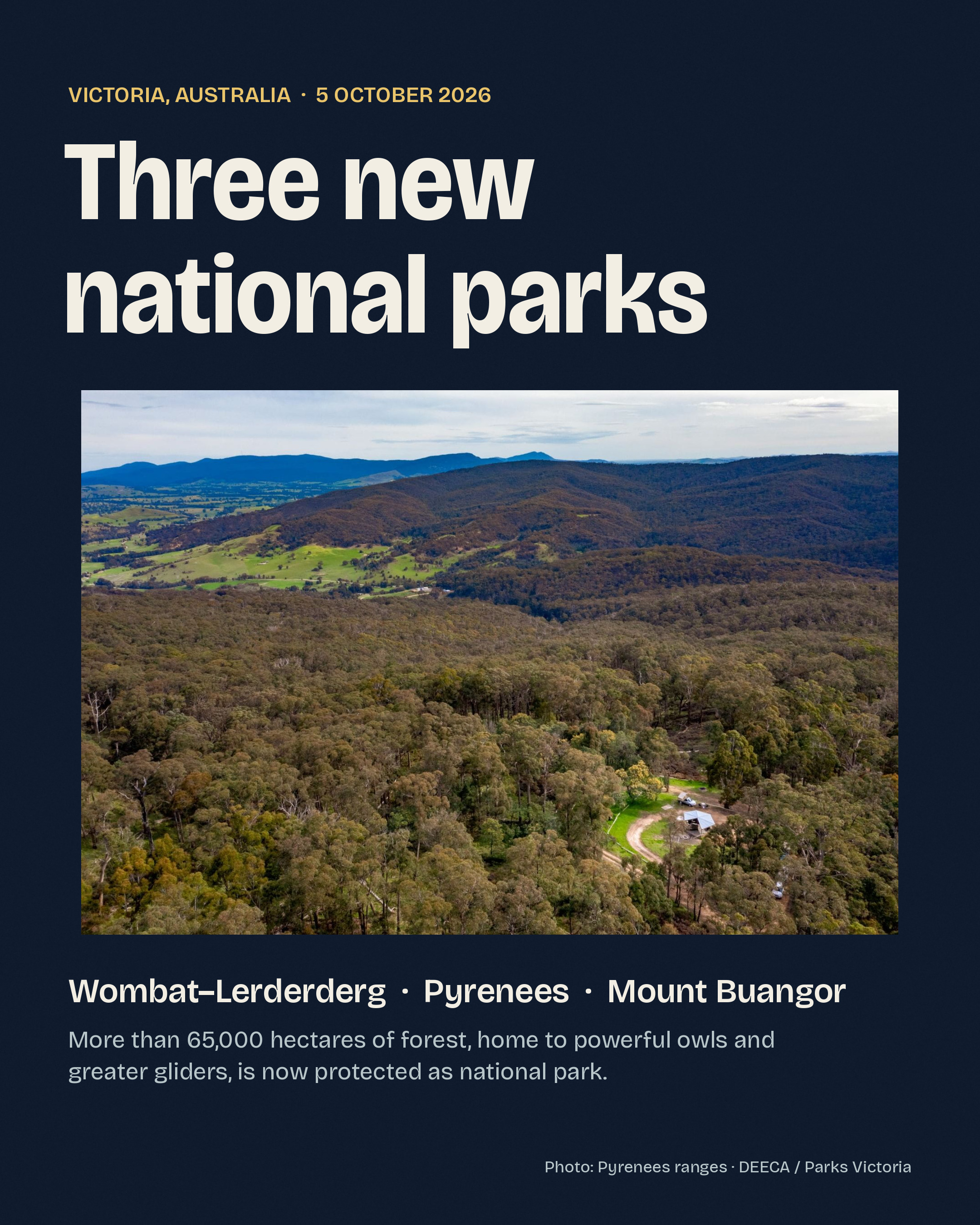 Victoria, Australia, opened three new national parks on…