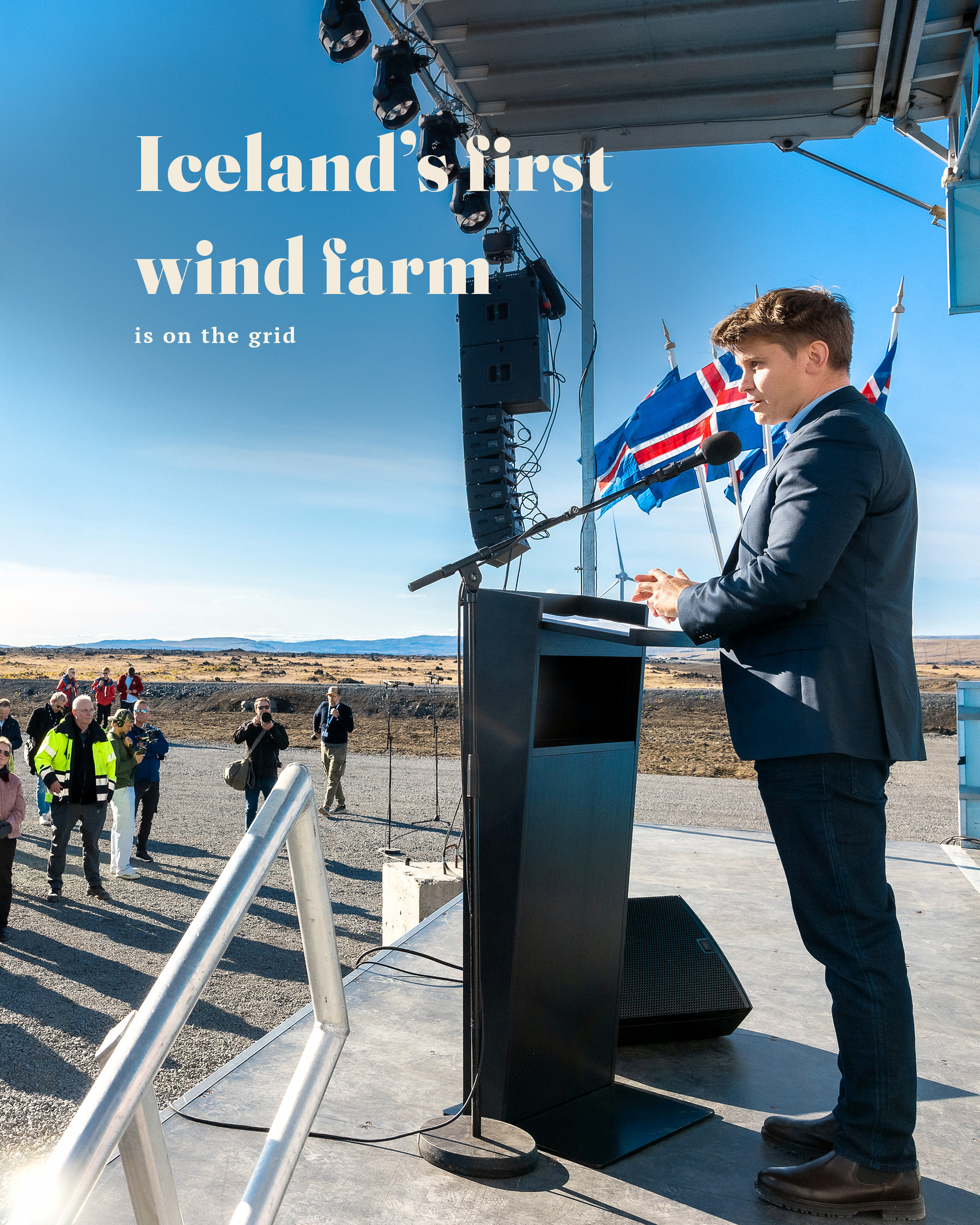 Iceland ran on water for a century. Its first wind farm went…